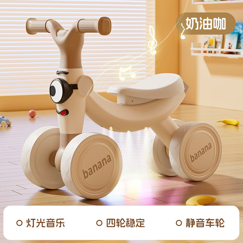 New children's balance car without pedals 1-3 year old baby scooter children's scooter four-wheel toddler yo-yo
