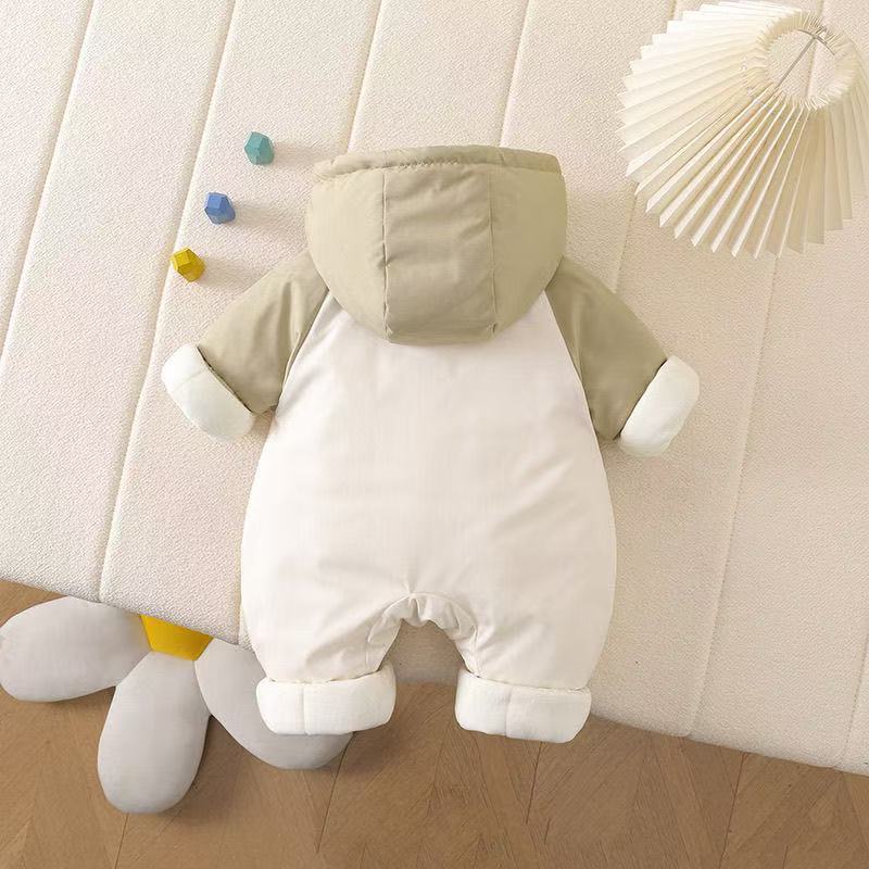 Baby outwear outwearthickened jumpsuit jumpsuit fleece-linedheattech crawling suit winter baby clothes jacket trendy
