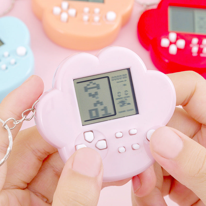 mini handheld game console keychain - tetris electronic game console - handheld console - schoolbag creative ornament