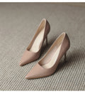 Nude stiletto heels - 2024 new spring/autumn collection - patent leather french pointed toe flats - versatile professional style women's shoes