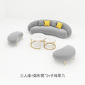 Beauty salon sofa, warm teddy velvet fabric, b&b, small apartment, creative arc-shaped clothing store, popular sofa