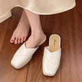 Lazy flatseasiest for match toe soft bottom slippers for women 2025new arrivalfashionfrenchoutwear square toe sandals for women