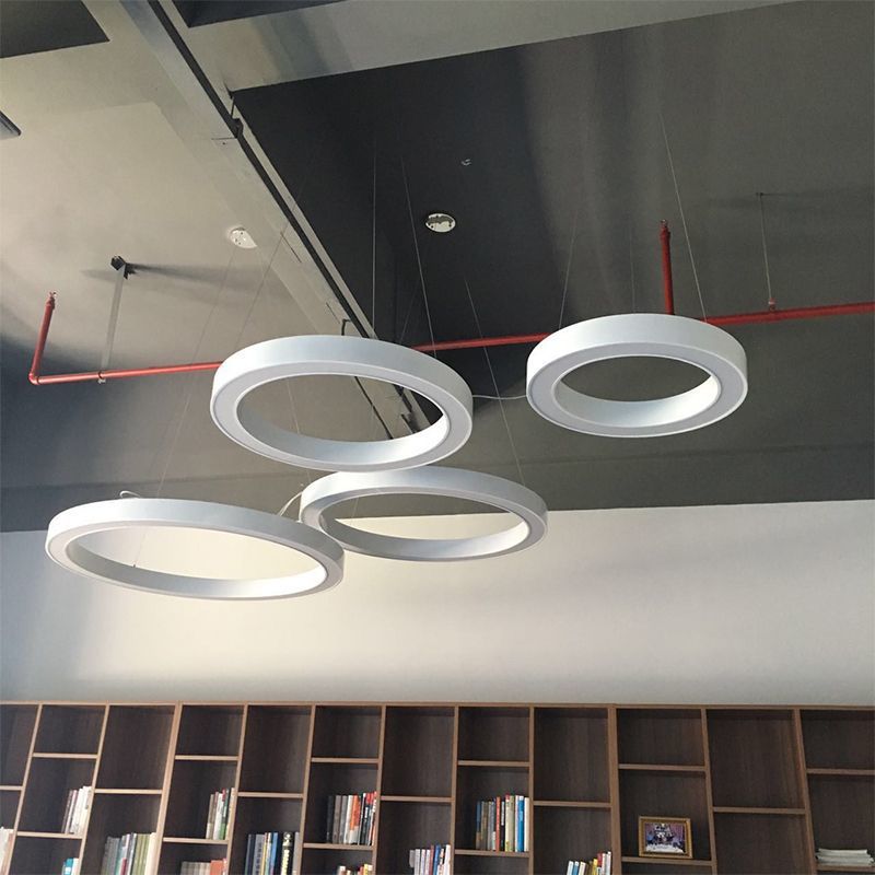 Round led pendant light - ideal for shopping malls, supermarkets, gyms, offices, and industrial spaces - hollow round design