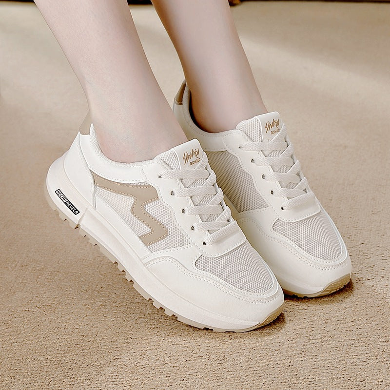 women's new spring mesh sneakers korean style versatile flat casual soft sole running chunky sneakers