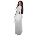 European and american style cross-border solid color light luxury women's design cropped bodycon dress breathable round neck backless summer maxi dress