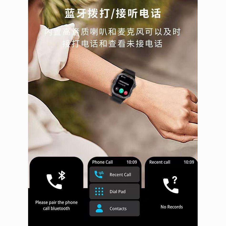 Bluetooth blood pressure sports flashlight watch smart call x31 smart multi-outdoor watch heart rate black green adult