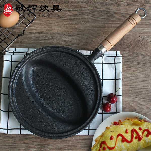 New Japanese-style egg-stuffed rice cast iron pig iron uncoated pan breakfast pan frying pan gas stove open flame pig iron pan