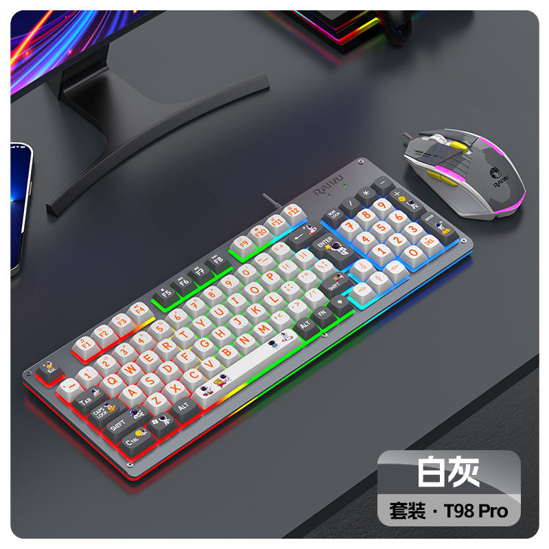 Raiku k98pro color matching wired rgb customized gasket e-sports game 98-key wired suit