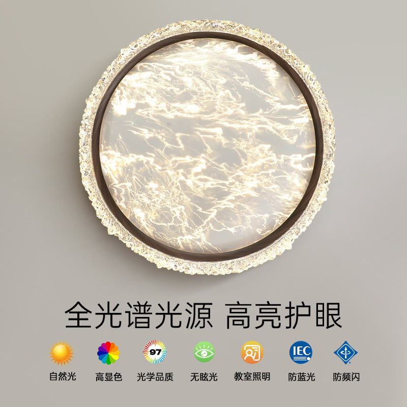 Medieval style bedroom light Ceiling light Cloud mist eye protection Japanese retro wabi sabi walnut pattern restaurant book room lighting