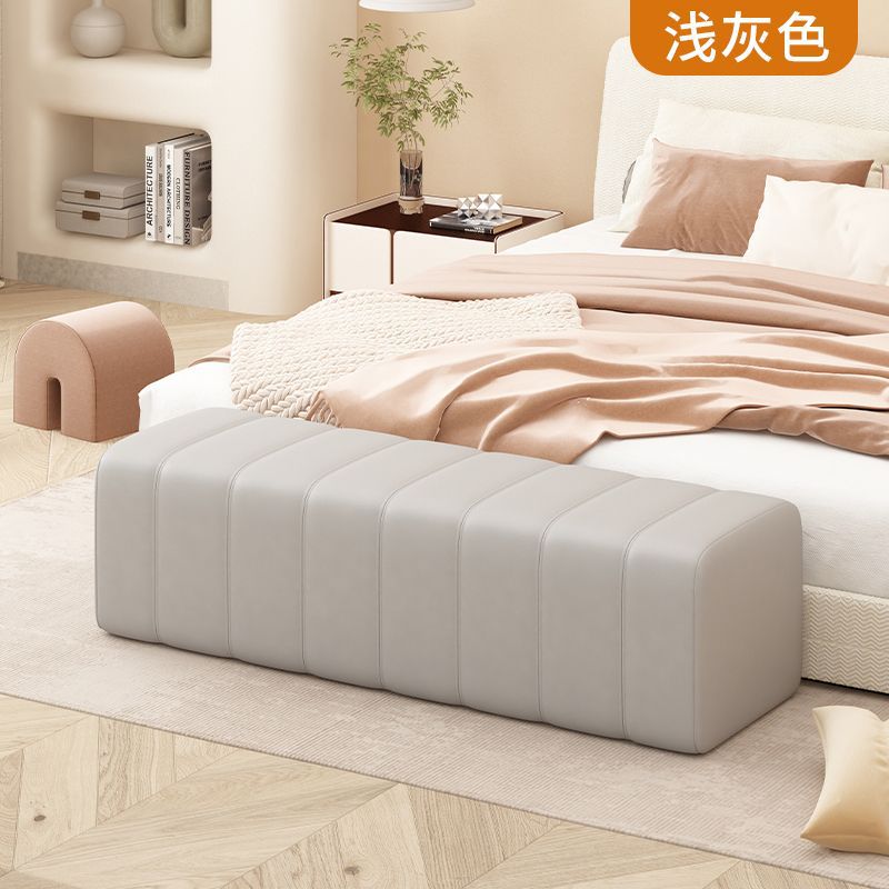 Accessible luxury soft bag shoe changing bench clothing store rest area bench sofa stool cloakroom bed end rectangular leather stool