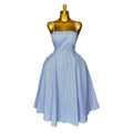 European and american cross-border women's clothing:  summer new arrival - elegant and chic plaid & striped high-waisted a-line slip dress