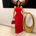 European and american sexy street style side stripe dress - ribbed knit bodycon patchwork pleated maxi dress