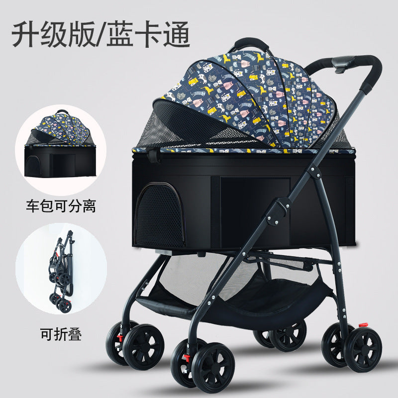 Yle factory direct pet stroller - outdoor pet stroller, detachable pet stroller, lightweight & foldable, outdoor pet..