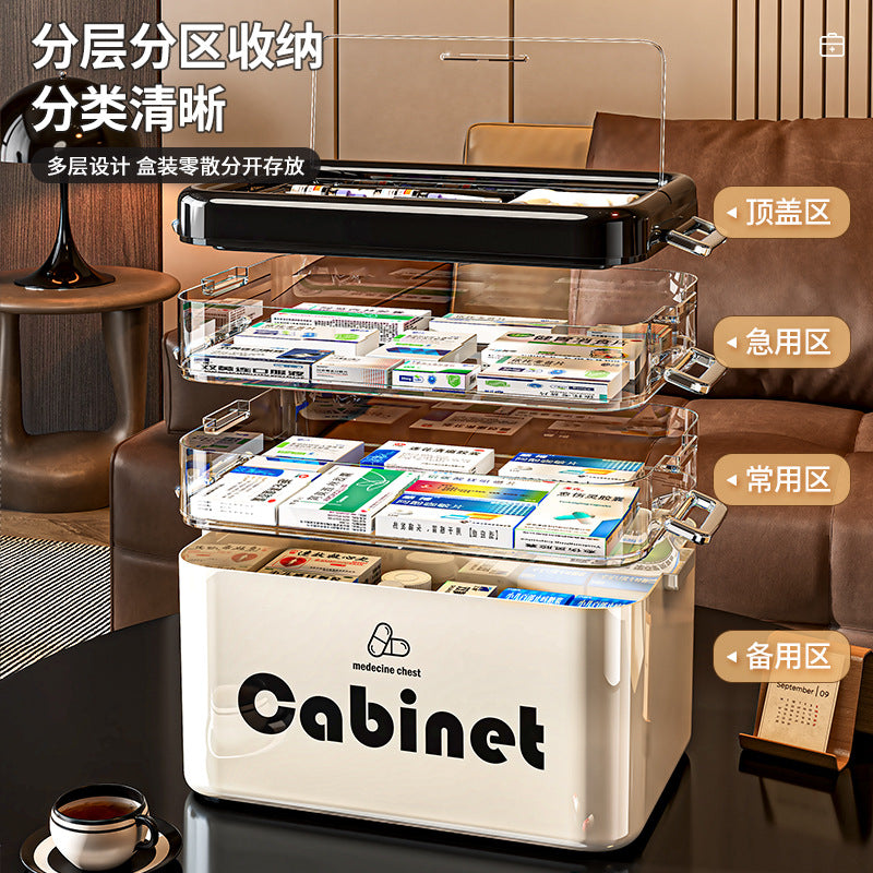 Multi-layer medicine cabinet Household medicine cabinet Large capacity medicine storage box Portable plastic medical first aid and portable medicine cabinet