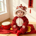 Winter jumpsuit chinoiserie chinese style baby 100-day banquet full moon 100-day baby girl spring & fallwinterthickened khaki