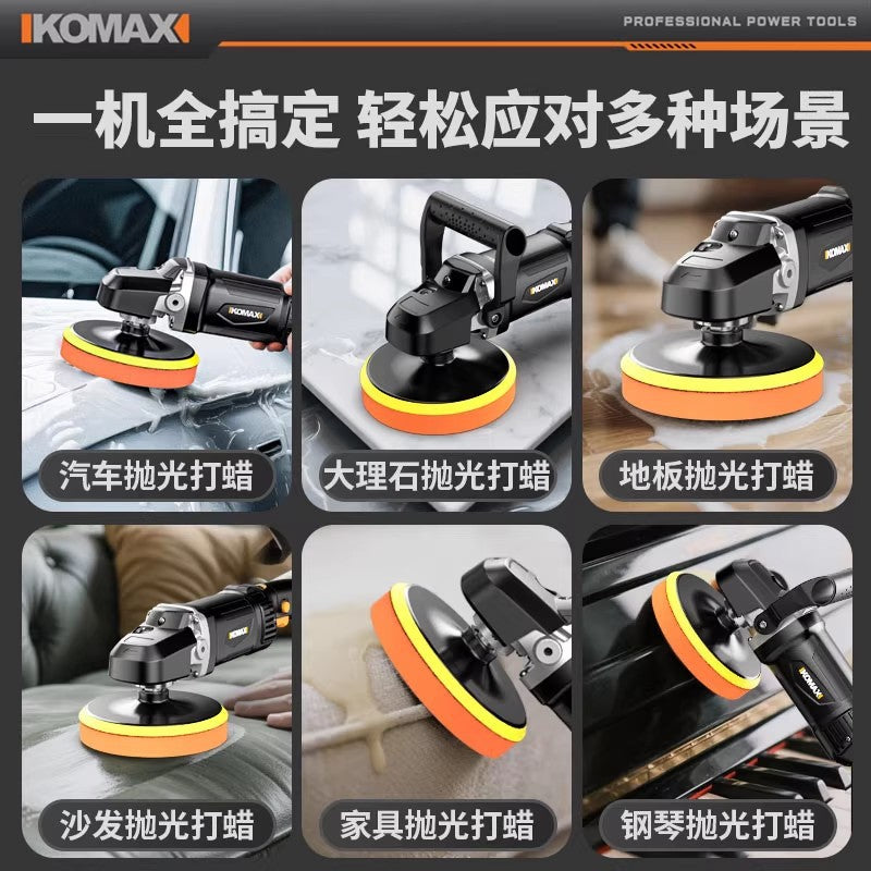 Multi-functional handheld polishing and sanding machine - 6-speed adjustable polisher for automotive and furniture polishing and waxing