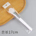 White handle silver ferrule large tongue-shaped silicone brush