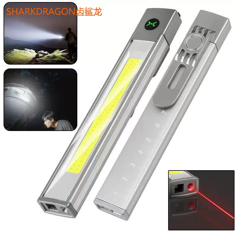 Cross-border new COB maintenance work light USB charging pen clip Magnetic multi-function laser pen LED flashlight