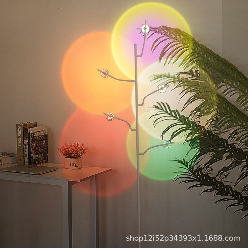 Ambient projection floor lamp - perfect for living room, bedroom, sunset & dawn effects - trending background light for live streaming