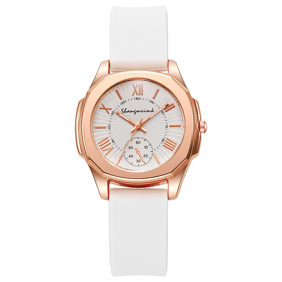 Trendy korean style quartz watch for women - elegant wristwatch with silicone strap - wholesale student watches
