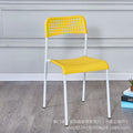 Modern minimalist plastic chair with backrest, portable and stackable dining chair for food stalls, hollow-out design for office reception and negotiation