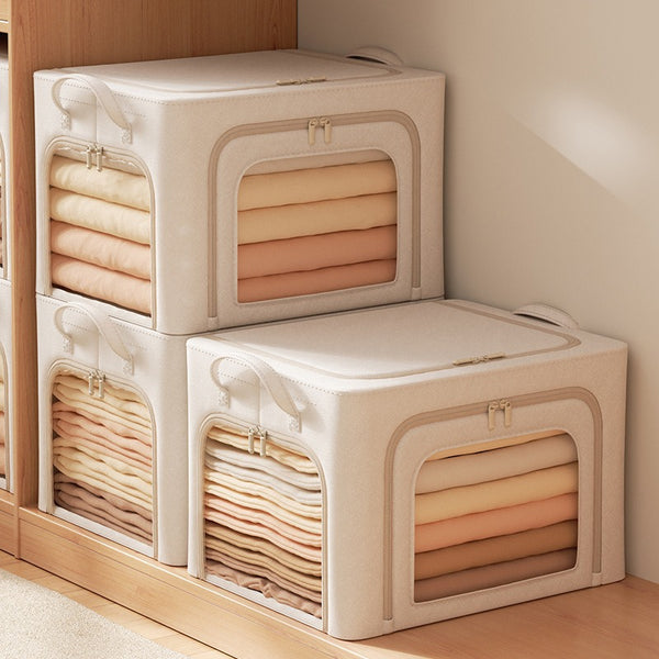 Three-window visual storage box, dustproof and moisture-proof, foldable household wardrobe, seasonal quilt, clothes finishing, Baina box