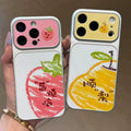 Suitable for apple 17pro mobile phone case hand-painted graffiti pear strawberry homophonic fresh fruit iphone18 soft case