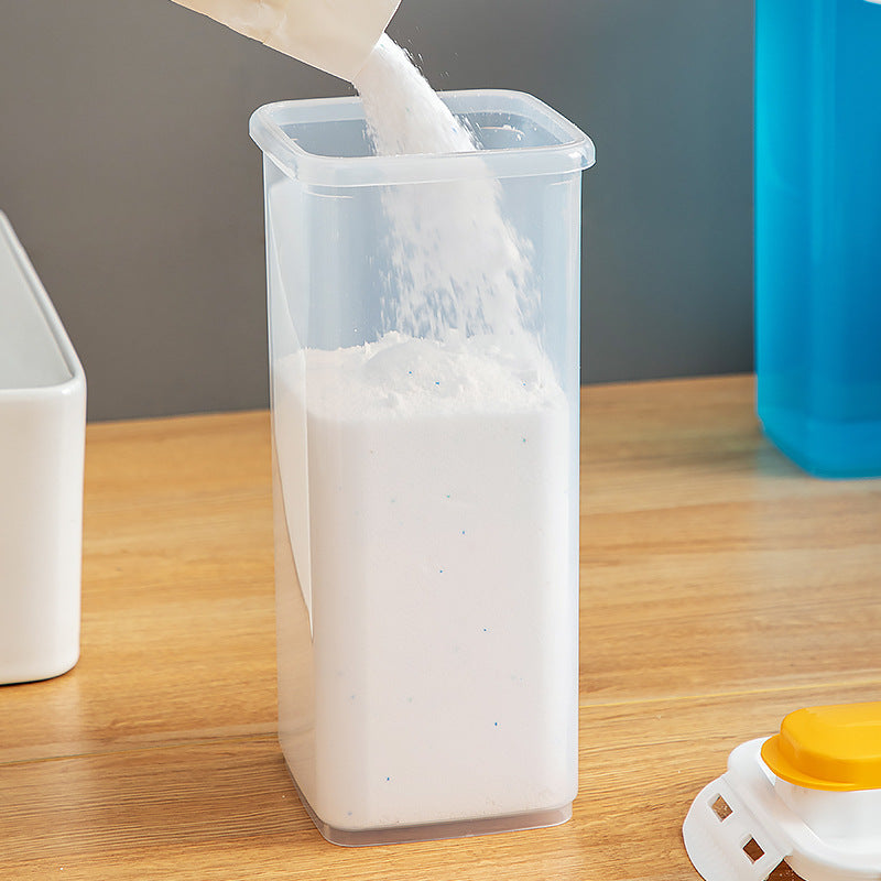 Dormitory household laundry detergent storage box Plastic with lid classification Transparent sealing Multifunctional laundry detergent storage tank
