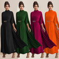C7279 cross-border   fashion women's elegant high-end cinched waist shawl party dress