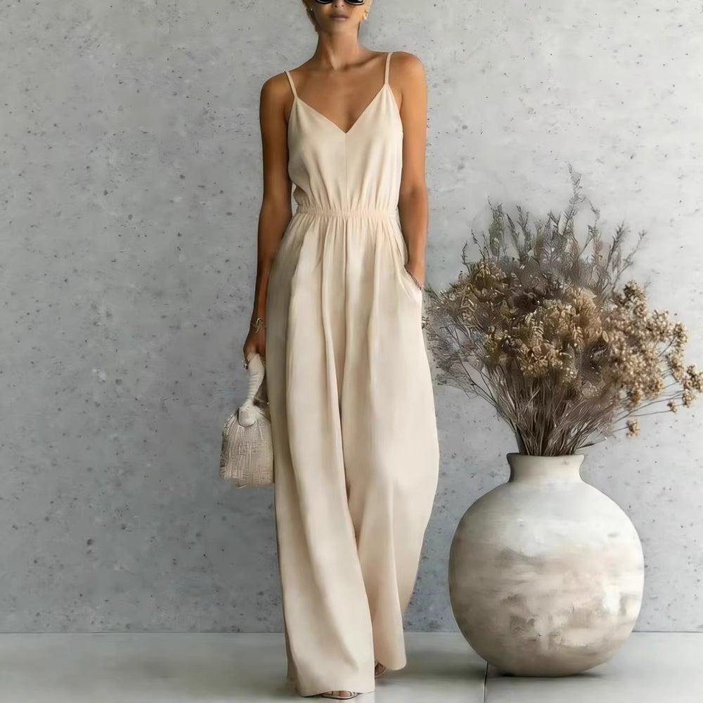 fashion cross-border hot style summer women's suspender one-piece casual wide-leg pants