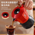 New color-blocked double valve moka pot - portable coffee maker for outdoor camping, coffee set gift