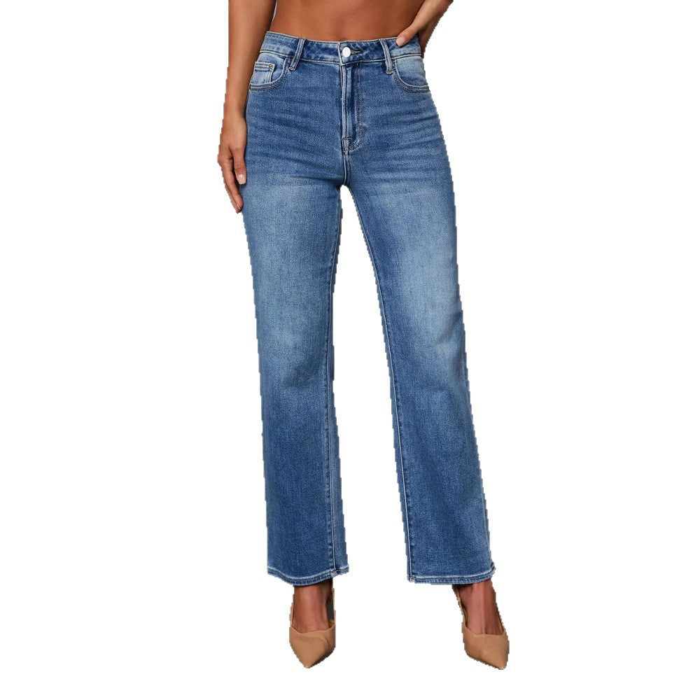 Xintang denim capital stretch jeans women's new arrivalexportelegantwork clothingstraight-leg pants washed monkey jeans