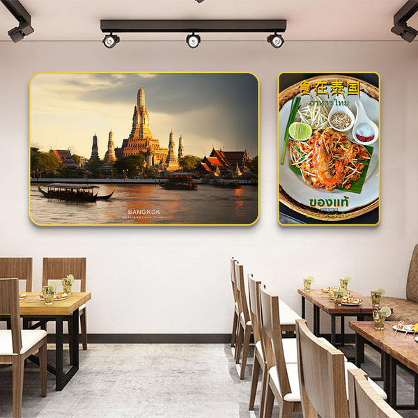 Thai restaurant wall decoration painting South East Asia hanging painting Thai landscape Thai hotel box background wall mural