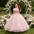fashion style girl dress long flower girl dress wedding dress catwalk piano performance girl birthday princess dress