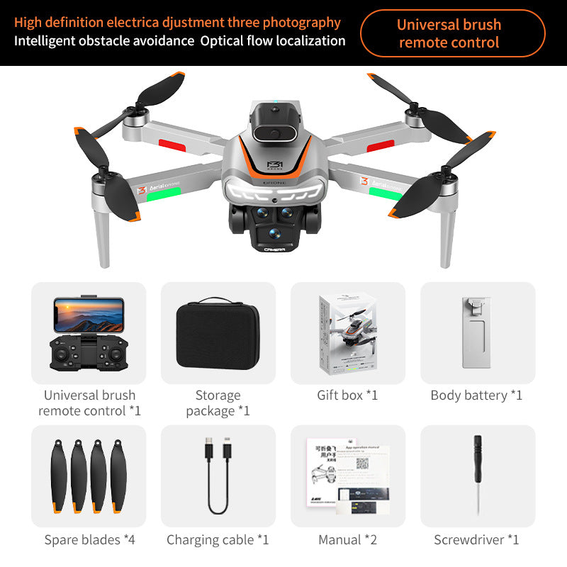 M3 drone 4.3inch large screen remote control brushless long endurance intelligent obstacle avoidance hd aerial photography remote control aircraft toy