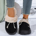Fleece-linedthickenedheattech cotton slippers for women new arrival pearl bowsoutwear home indoor soft bottomstuffed cotton slippers