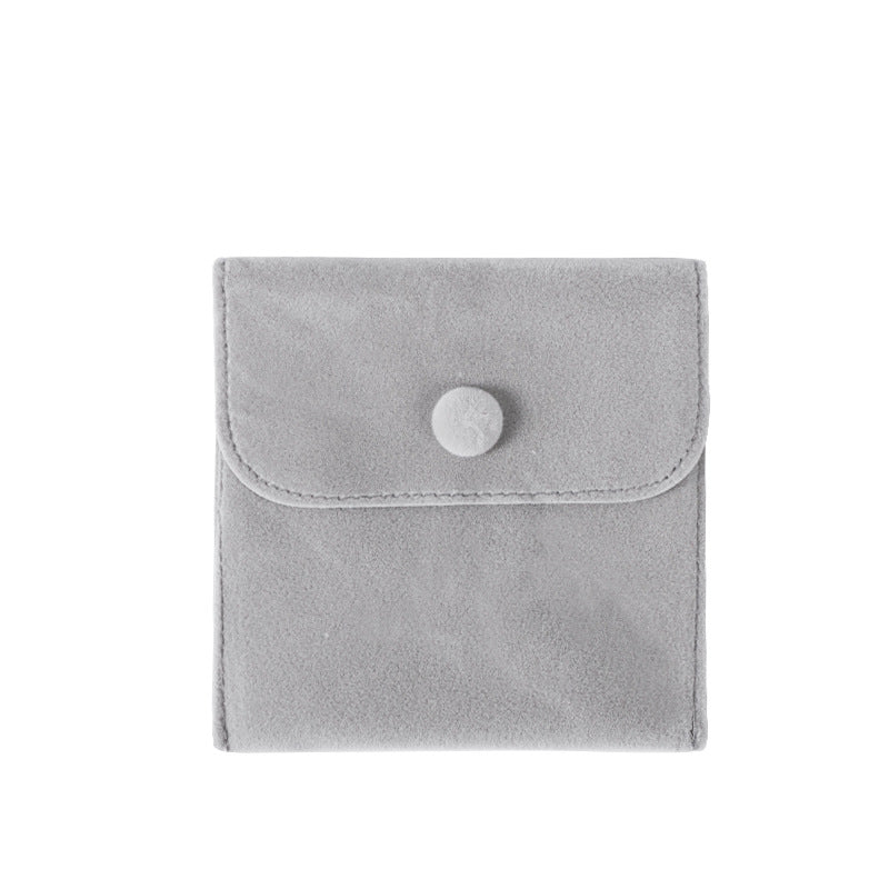 Velvet jewelry snap pouch - double-sided fleece bracelet snap bag with flap, anti-oxidation, wholesale jewelry packaging bags