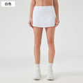 Women's active skirt - quick-dry, breathable tennis skirt with back pockets, faux two-piece design, anti-exposure yoga & fitness mini skirt d25014