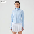 Summernew arrival hooded face-covering sun protection clothing for women with two-way zipper breathable outdoor uv protection skin clothing d25019