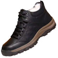 Men's winter warm cotton shoes - fleece lined, non-slip, casual high-top cotton shoes for men, elderly cotton shoes, men's leather cotton shoes for seniors