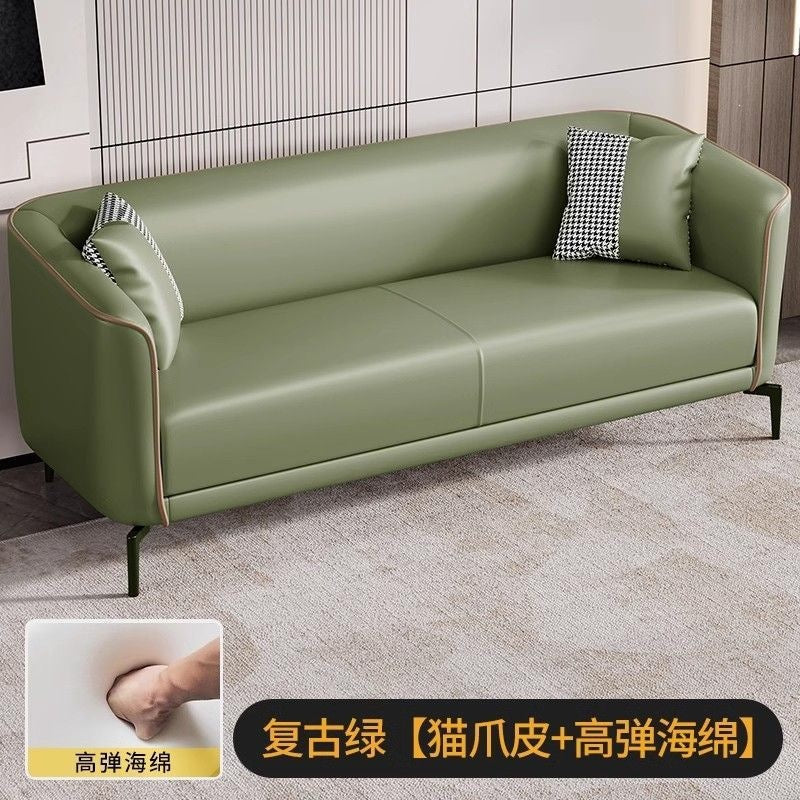 Sofa small apartment rental house living room casual modern apartment durable cat scratch leather sofa double three-person small sofa
