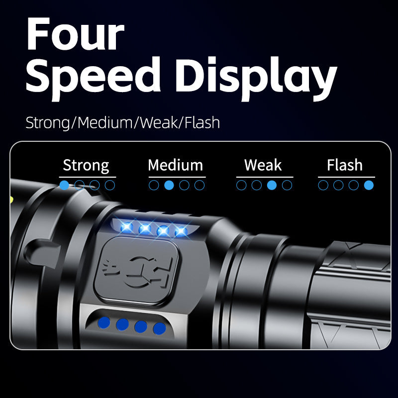 Cross-border tactical long-range flashlight outdoor convenient emergency lighting small zoom long-range flashlight