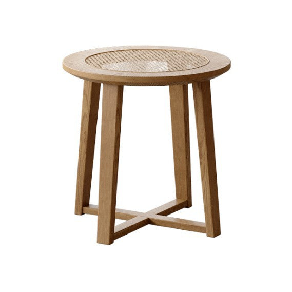 Customized wabi sandy wind woven rattan cafe tables and chairs dessert shop catering shop milk tea shop solid wood negotiation leisure area tables and chairs
