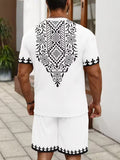 men's short-sleeve and shorts set, casual sportswear set, 3d printed cross-border hot seller, dropshipping available
