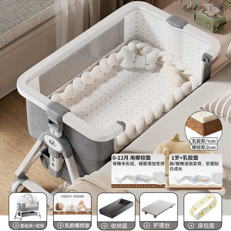 Baby crib - portable, foldable, multi-functional bassinet - newborn & toddler convertible bed