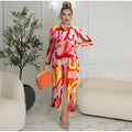 New arrival   exportfashionlong sleevesprinting lapel shirt skirt women's loosecasuallongdress