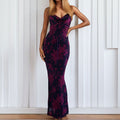 cross-border e-commerce women's fashion: european and american summer new arrivals - sexy printed tie-waist bodycon slip dress