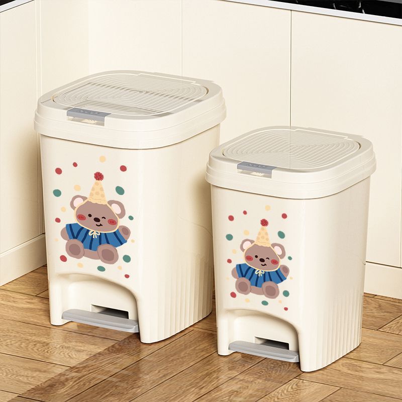 Kitchen large-capacity trash can foot-operated high-looking cartoon printing toilet bedroom new arrival pop-up lid paper basket bucket