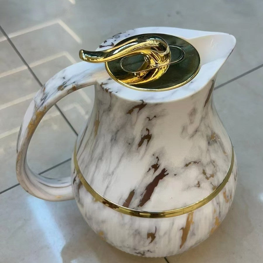 luxury style wholesale european coffee pot for home commercial thermos kettle 1000ml wood grain ls059 hot sale 8