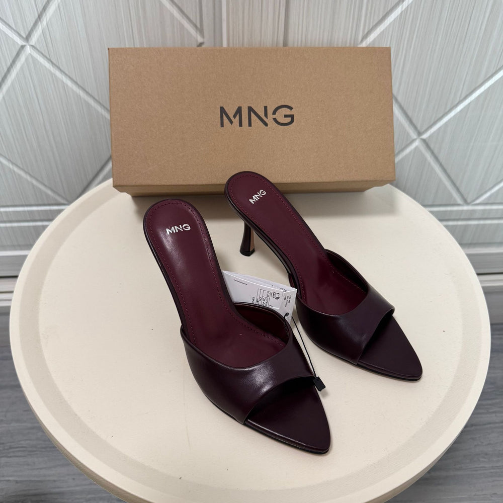 Mng women's slippers 2026 new summer mules stiletto heel open toe sandals fashion flip-flops women's outdoor wear